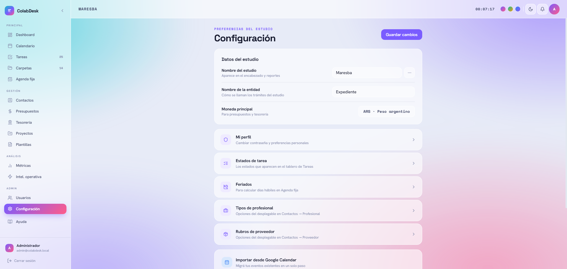 Configuración